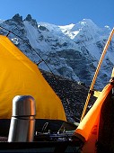 View on Mera Peak out of our tent